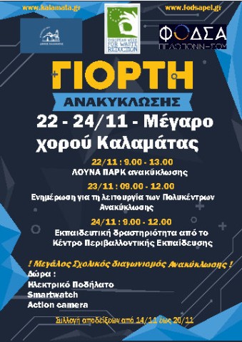 Γιορτή ανακύκλωσης 22-24 Νοεμβρίου 2023